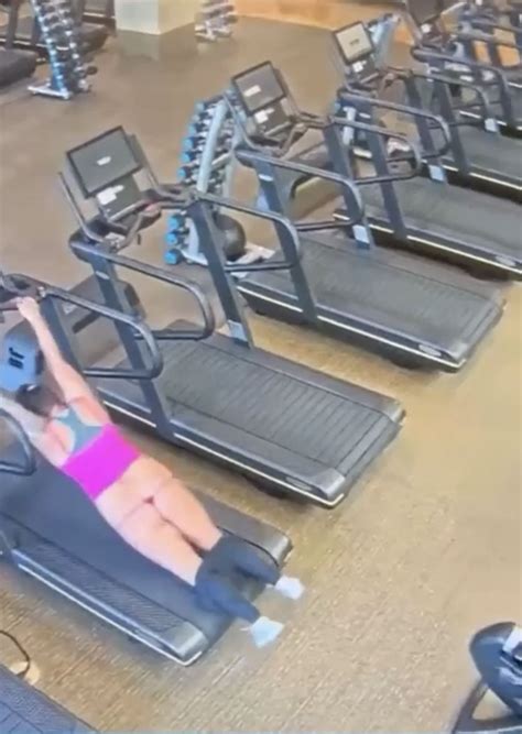 nude by accident|Woman ends up half naked after treadmill fall strips off her pants